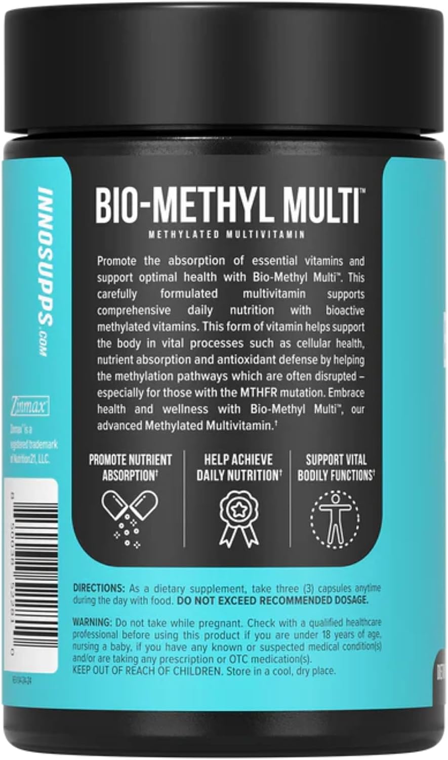 Inno Bio-Methyl Multi - Multivitamínico Metilado con Magnesio, Folato, Zinc y Vitaminas