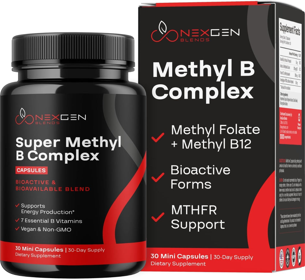 Complejo B Metilado - Suplemento de Vitaminas B con Metilfolato y Metilcobalamina, 30 Cápsulas