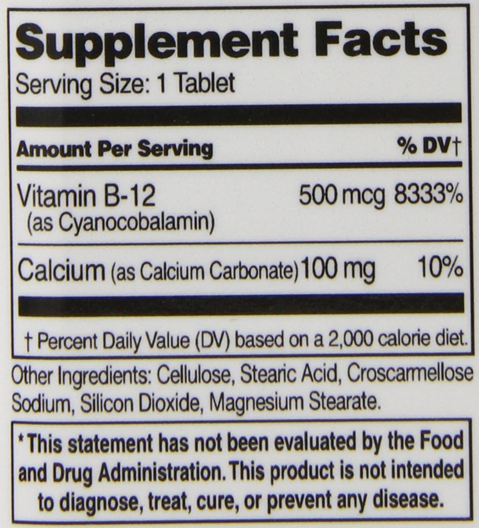 21st Century Vitamina B12 500 mcg, 330 Comprimidos (3 Envases de 110)