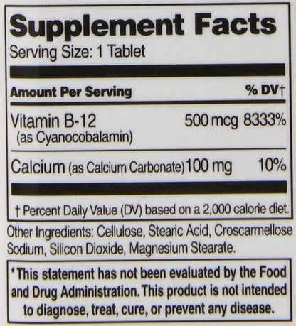 21st Century Vitamina B12 500 mcg, 330 – Sin azúcares añadidos, sin levadura, sin sabores artificiales, sin – Image 5