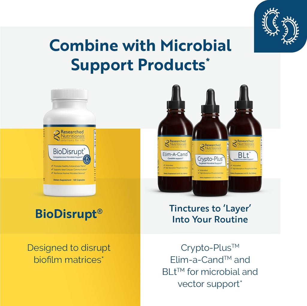 Researched Nutritionals Microbinate - Complejo de apoyo microbiano y respuesta inflamatoria (120 cápsulas)