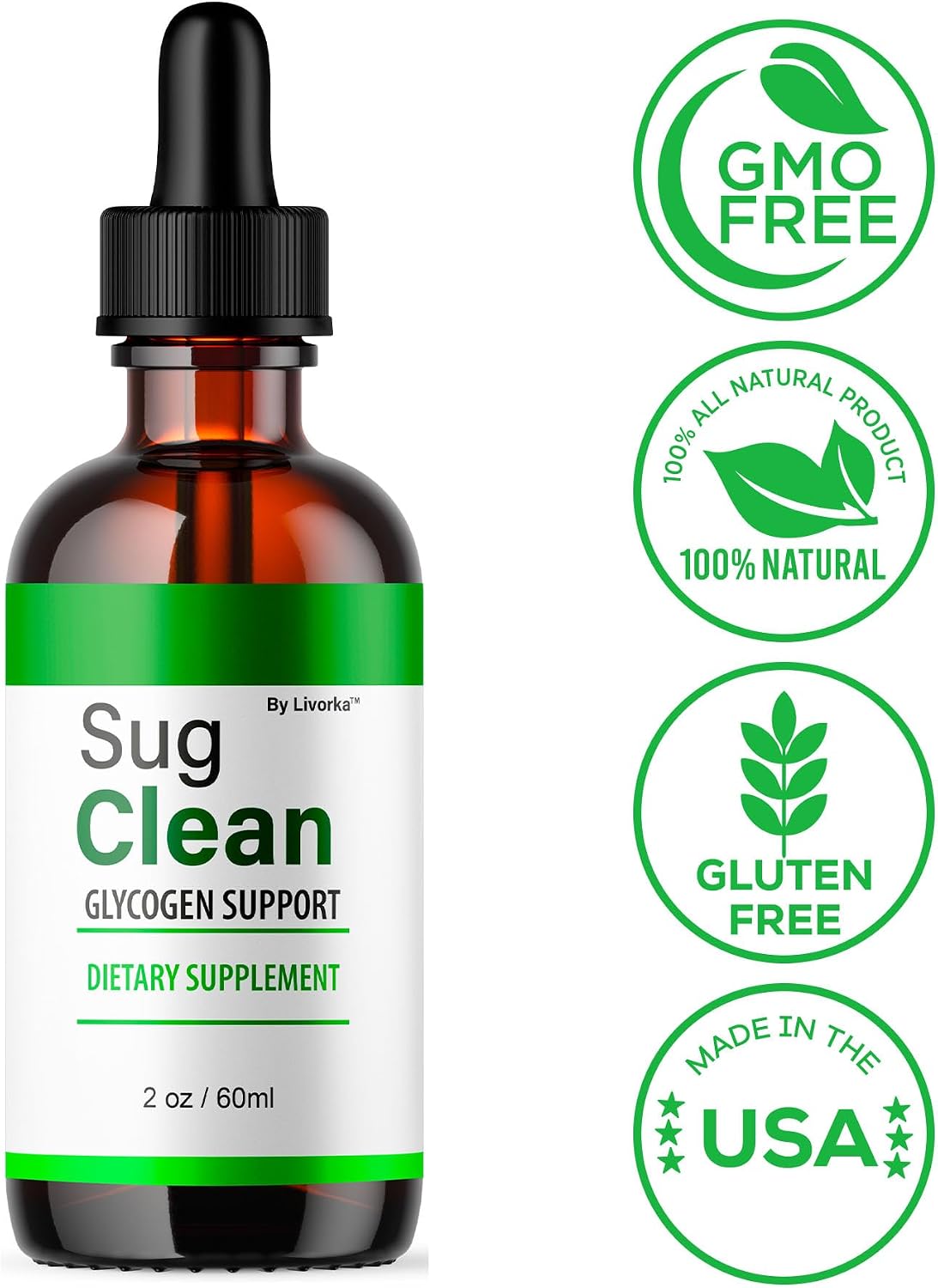 (5 Pack) Sug Clean Drops, Sug Clean, SugClean Drops, Sug Clean Support Drops, Sug Clean Supplement Drops, SugClean Supplement Support - Premium Formula All Natural Drops, 5 Bottles For 5 Months