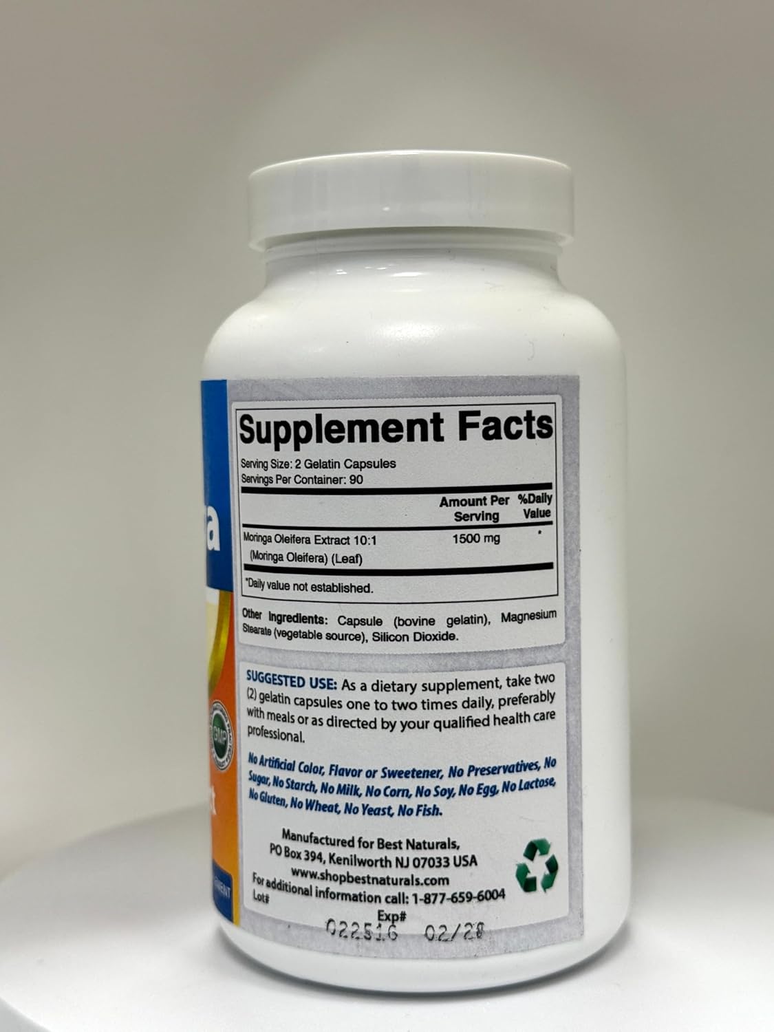 Extracto de Moringa 10:1, 1500 mg, 180 cápsulas - Best Naturals