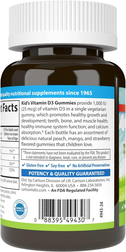 Carlson - Gomitas de Vitamina D3 para Niños, – Sabor y presentación: Las gomitas con sabores naturales hacen que – Image 8