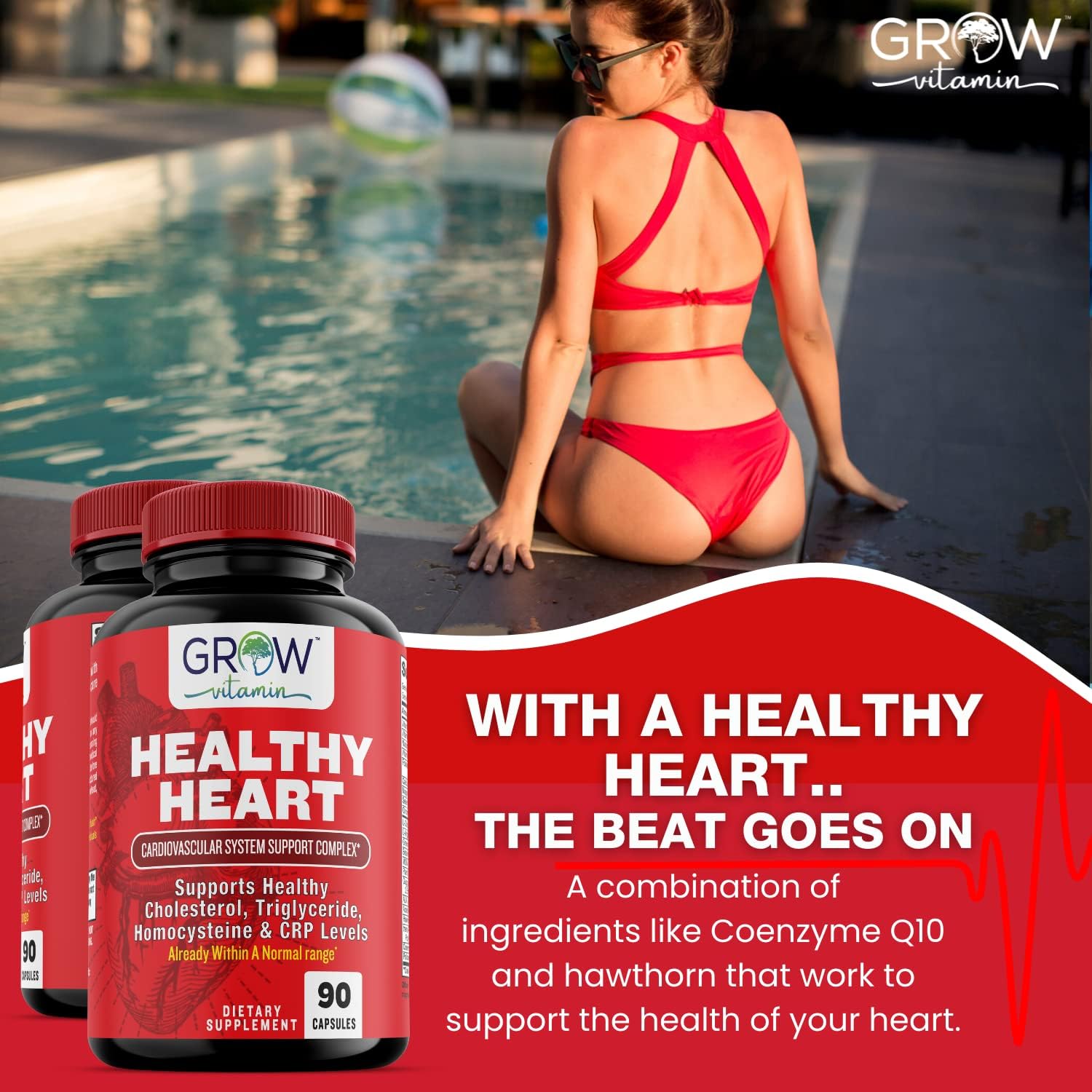 Heart Support Supplement, Promotes Cardiovascular Health, Triglyceride, Homocysteine, and CRP Levels, Natural Artery Cleanse, Made with 22 Premium Herbs & Vitamins