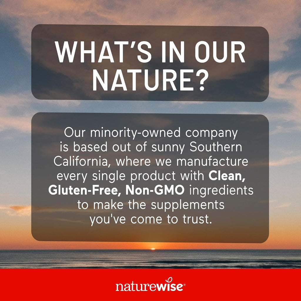 NatureWise Super Complejo B - con Vitamina C, Ácido Fólico, Biotina y Vitaminas B - Vegano, Sin Gluten - 60 Comprimidos