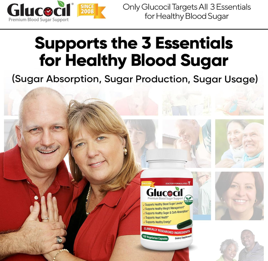 Glucocil – Cápsulas Vegetarianas para el Apoyo del Azúcar en Sangre