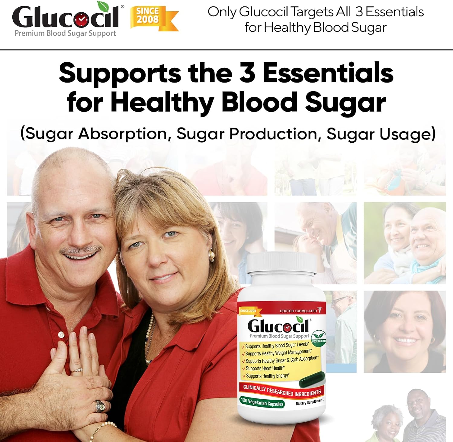 Glucocil – Cápsulas Vegetarianas para el Apoyo del Azúcar en Sangre
