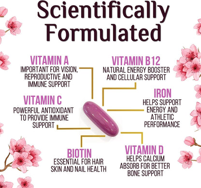 Multivitamínico para Mujeres - Completo – Piel radiante: Las vitaminas A, C y E actúan como antioxidantes que – Image 3