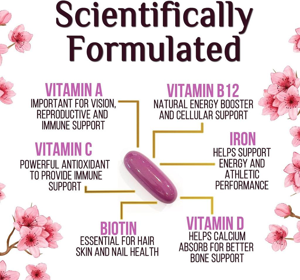 Nature's Nutrition Multivitamínico para Mujeres - Completo con Calcio, Hierro, Zinc y Vitaminas - 60 Cápsulas