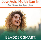 BLADDER SMART Multivitamínico Bajo en Ácido para Vejigas Sensibles - 12 Vitaminas y 9 Minerales - 60 Cápsulas