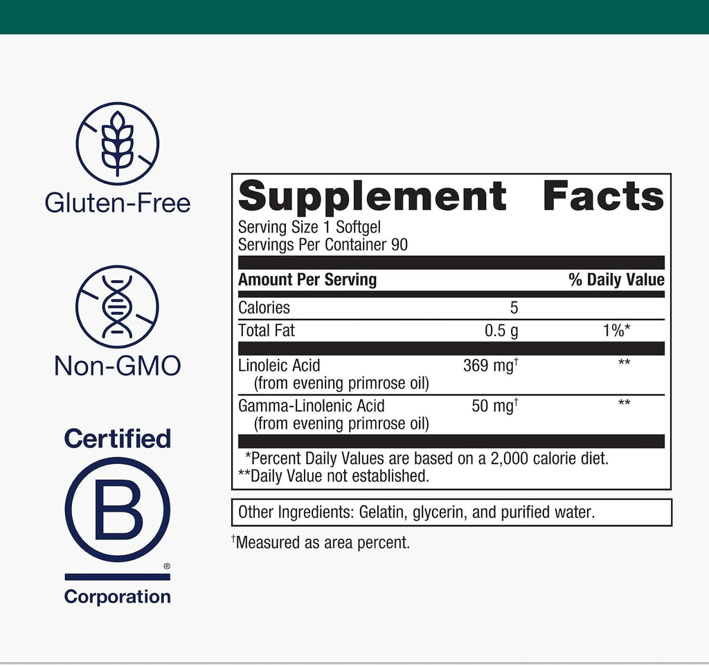 OmegaGenics Aceite de Onagra - 419 mg Omega-6 con 50 mg GLA - 90 Perlas Blandas
