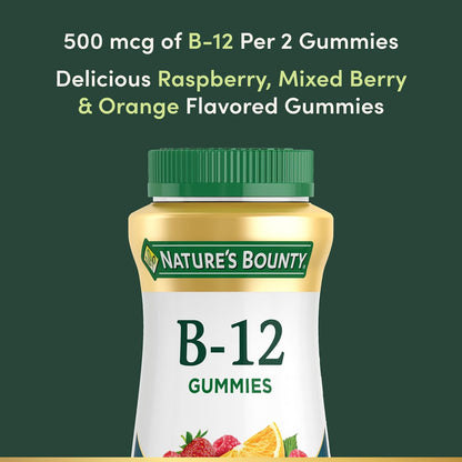 Nature's Bounty Gomitas de Vitamina B12, 500 – La formación normal de glóbulos rojos: Necesaria para prevenir la – Image 3