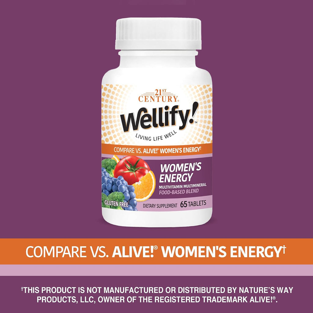 Wellify Women's Energy Multivitaminas con Minerales, 65 Comprimidos