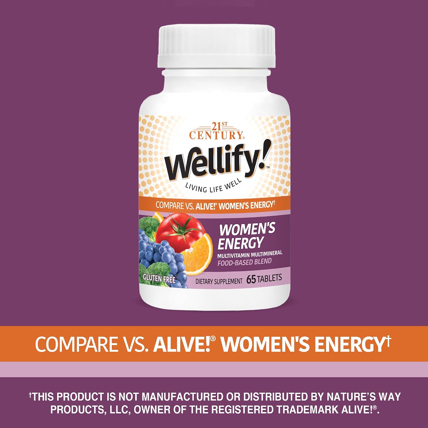 Wellify Women's Energy Multivitaminas con Minerales, 65 Comprimidos