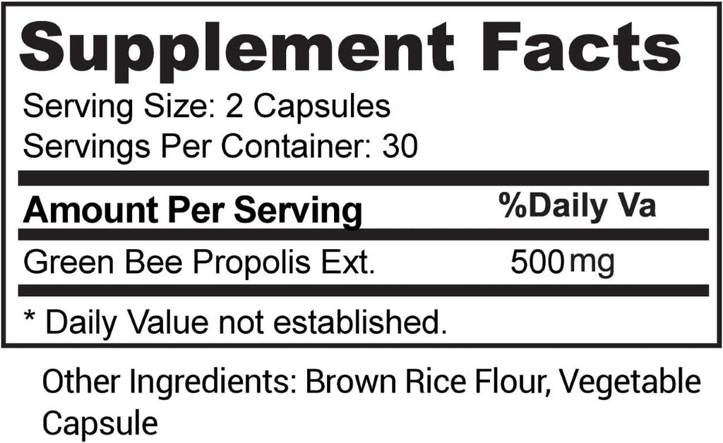 Aoratos 100% Brazilian Green Propolis Enriched 500mg, Apoyo Inmunológico, 60 Cápsulas Vegetales