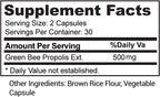 Aoratos 100% Brazilian Green Propolis Enriched 500mg, Apoyo Inmunológico, 60 Cápsulas Vegetales