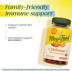 MegaFood C Defense - Gomitas de vitamina C con alimentos reales, sabor cítrico, 70 uds.