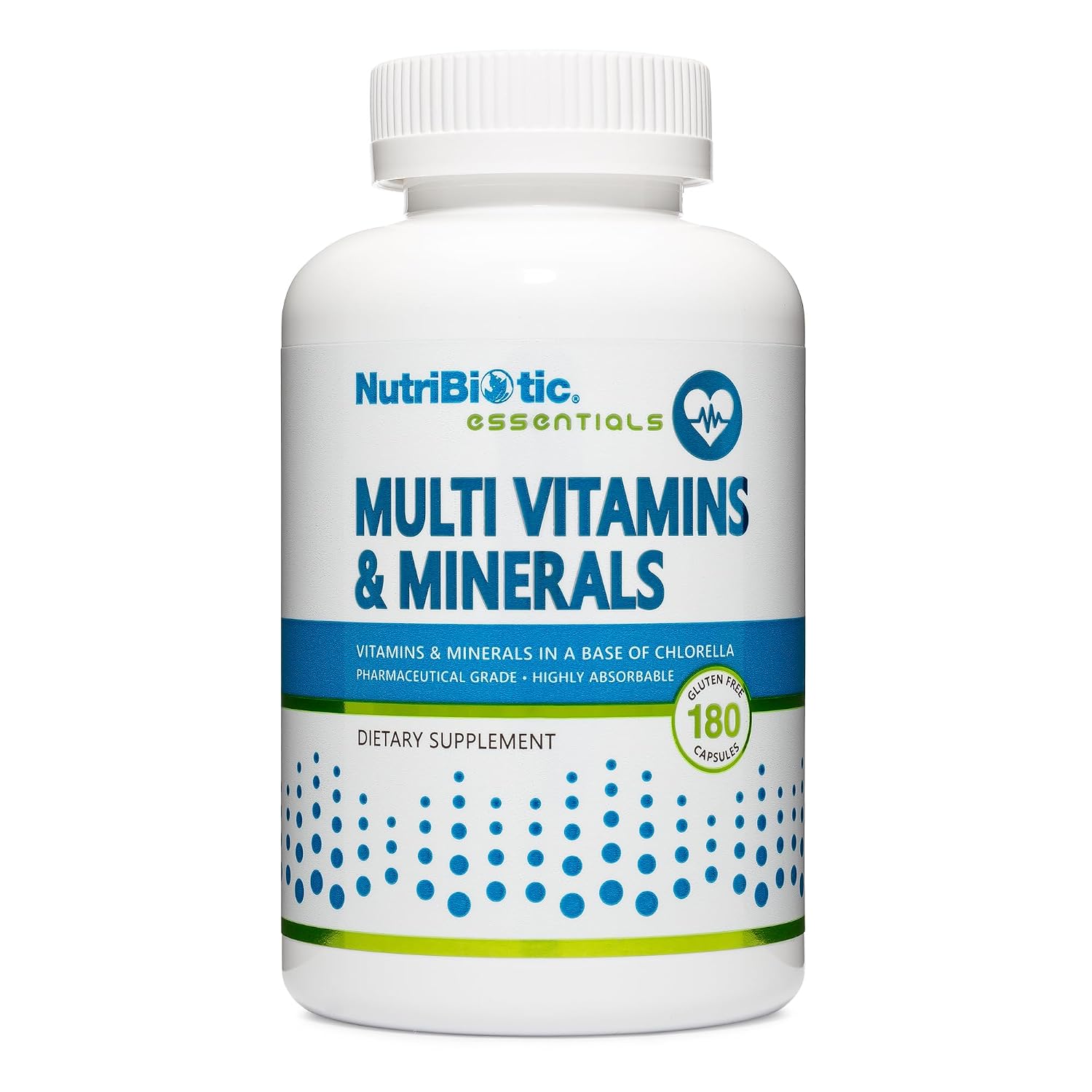 NutriBiotic Multivitamin and Mineral (180 Capsules) with Chlorella and Trace Elements