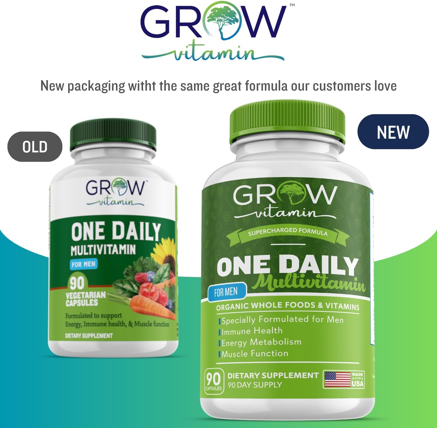 Multivitamínico Diario para Hombres con Vitaminas, Minerales y Alimentos Integrales Orgánicos - 90 Cápsulas