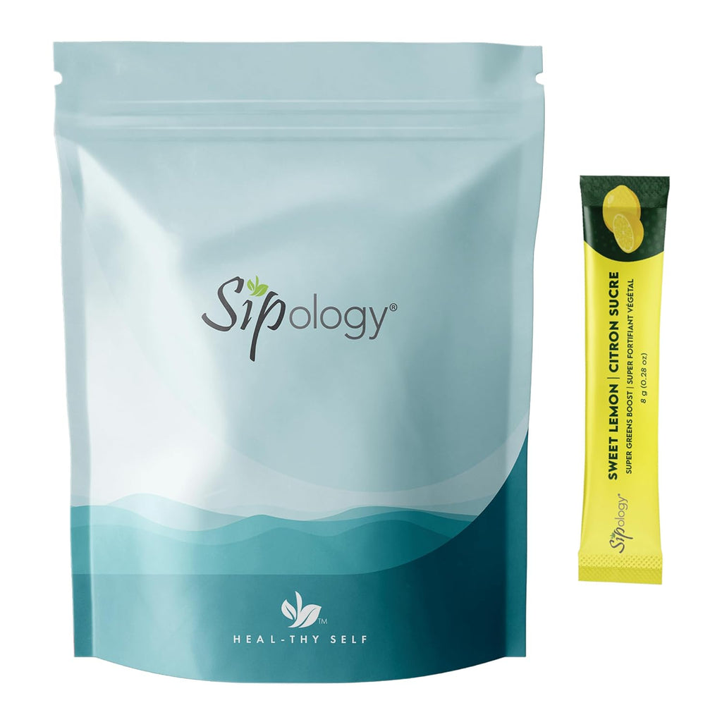 Sipology Super Greens Boost - Limón Dulce - 10 Sticks - Mezcla de Superalimentos con Vitaminas y Minerales