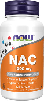 Now Foods NAC (N-Acetilcisteína) 1000 mg, 60 Comprimidos
