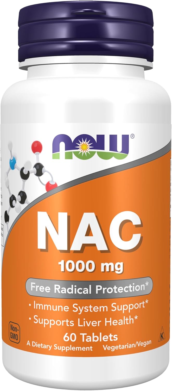 Now Foods NAC (N-Acetilcisteína) 1000 mg, 60 Comprimidos