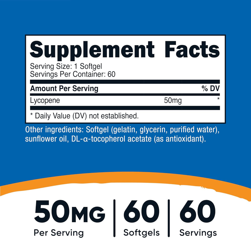 Nutricost Licopeno 50 mg - 60 Cápsulas Blandas