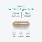 Vitanica, Baya del Árbol Casto (Sauzgatillo), Extracto de Vitex Plus, Vegano, 60 Cápsulas