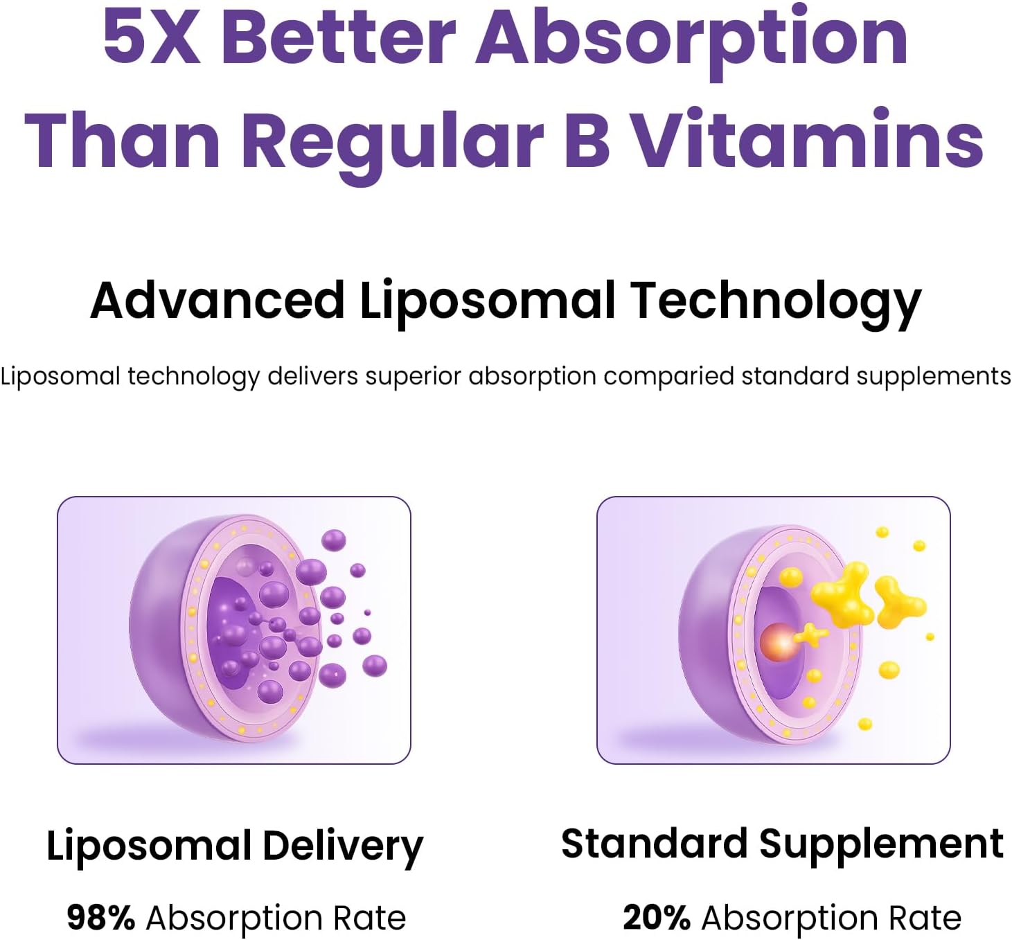 Complejo B Liposomal Líquido con Metilcobalamina y Folato, 60 ml