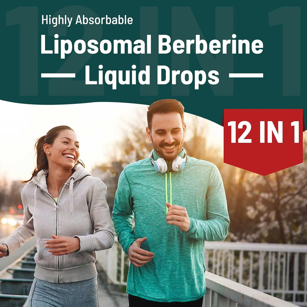 Berberine HCl 3000 mg - Berberina Liposomal con Cúrcuma, Canela de Ceilán y 12 Ingredientes Naturales - 118 ml