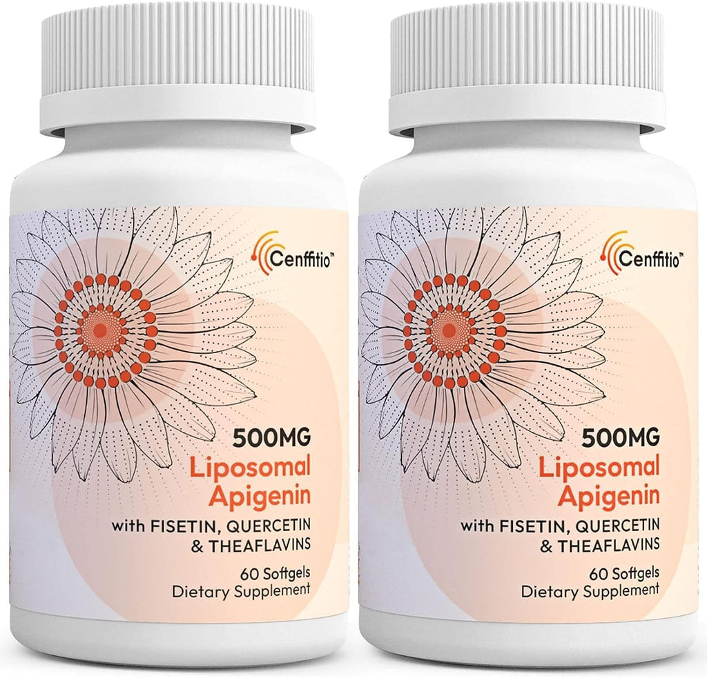 Cenffitio Apigenina Liposomal 500mg en Cápsulas Blandas - con Fisetina, Quercetina y Teanflavinas - 120 Cápsulas (4 Meses)