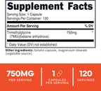 Type Zero Clean TMG Trimethylglycine Cápsulas (120 dosis) - No transgénicos, Sin gluten