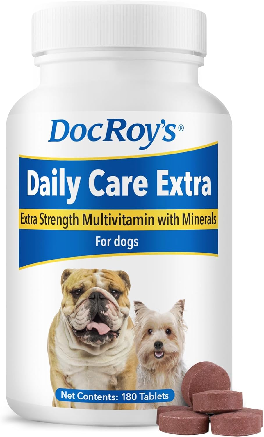 Doc Roy's Daily Care Extra Multivitamínico para Perros, 180 Comprimidos