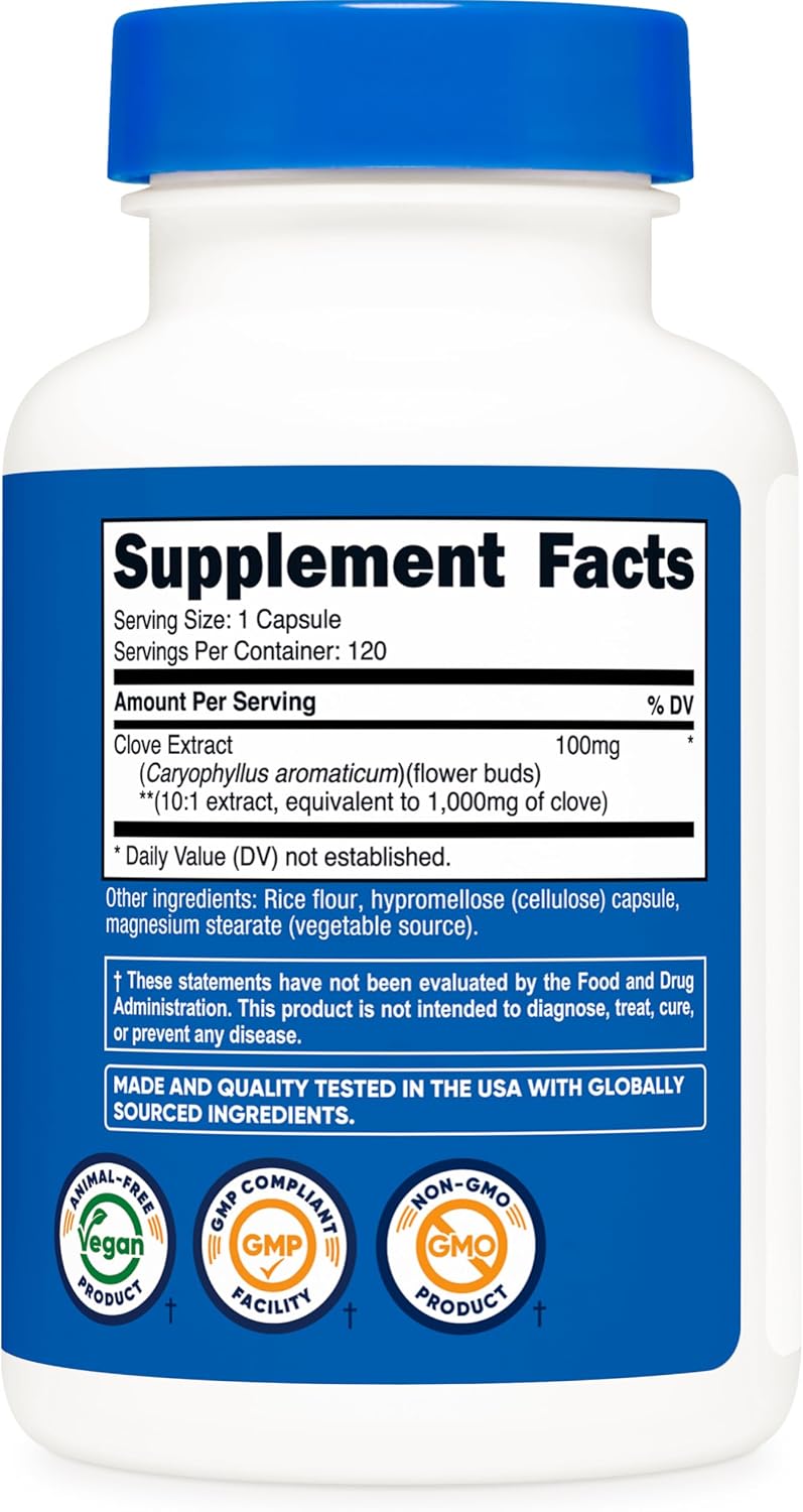 Nutricost Extracto de Clavo - 120 Cápsulas