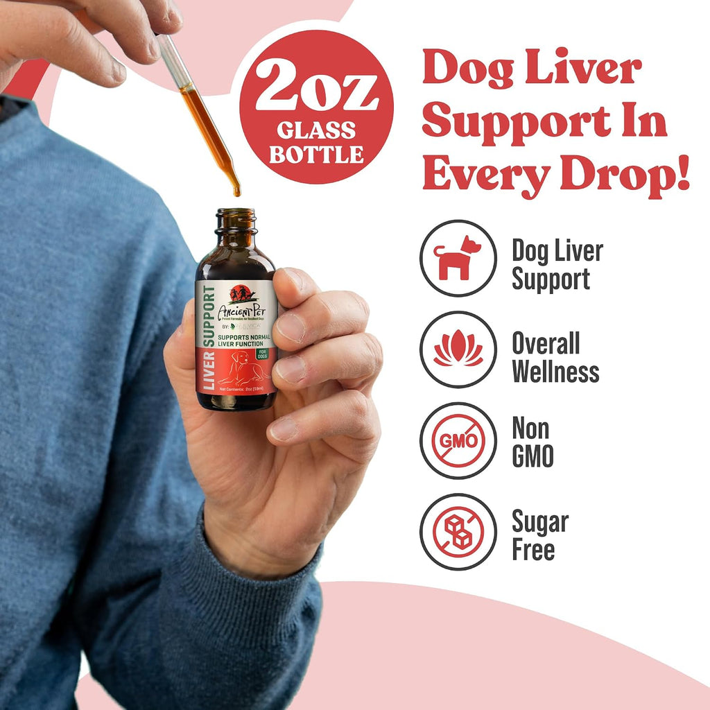 Ancient Pet Liver - Cardo Mariano para Perros con Alcachofa y Diente de León - Fórmula Líquida de Rejuvica Health