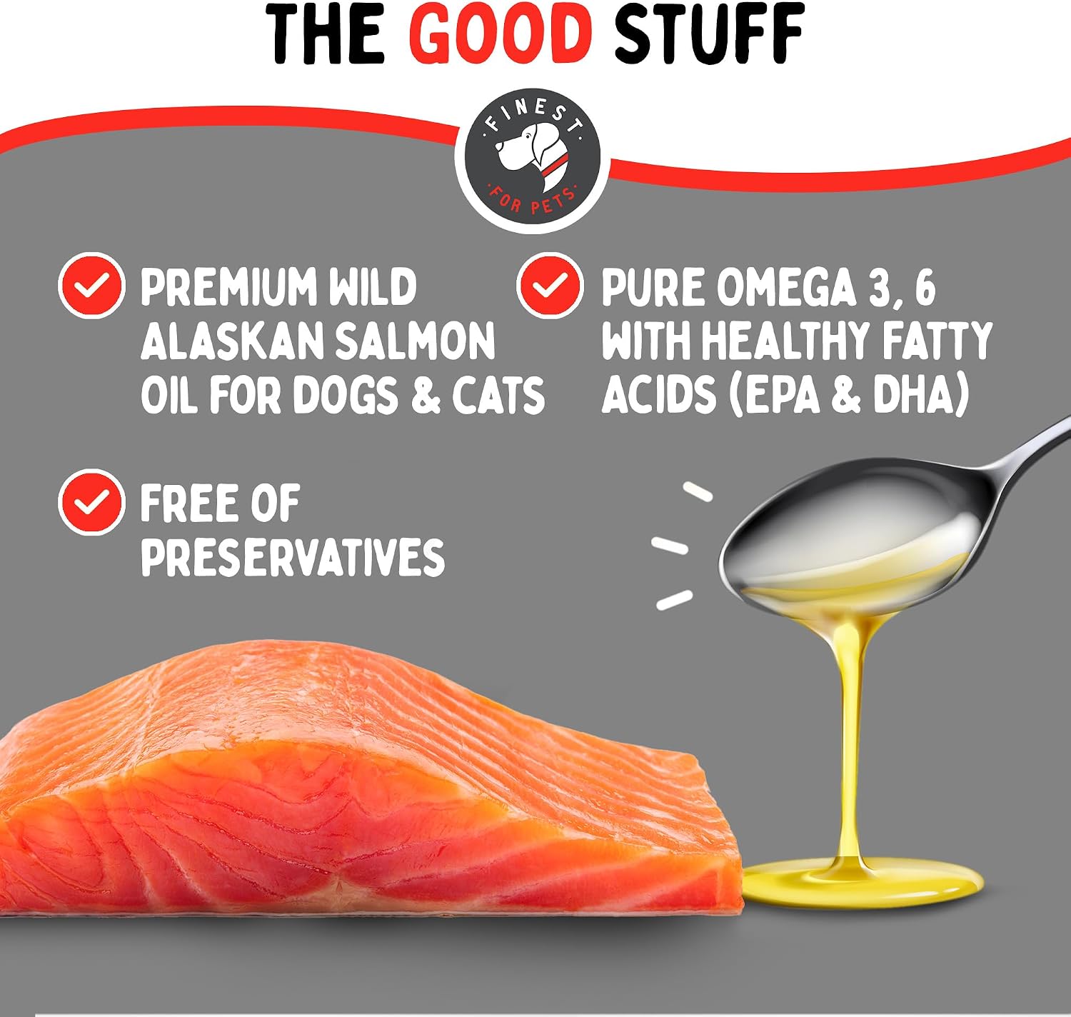 Wild Alaskan Omega-3 Blend Aceite de Salmón y Abadejo para Perros y Gatos (473 ml) - Suplemento Puro con EPA y DHA