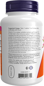 NOW Foods Vitamina C-500 con Escaramujo, 250 Comprimidos