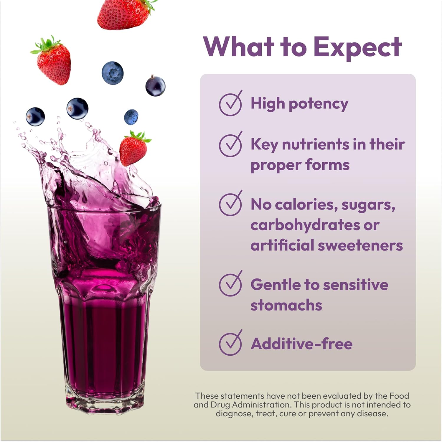 ANDREW LESSMAN Efficient C Mixed Berry - 30 Sobres - Bebida de Vitamina C Sin Ácido, Sin Azúcar, Sin Calorías - Apoyo Inmunológico, Energía y Salud Ocular