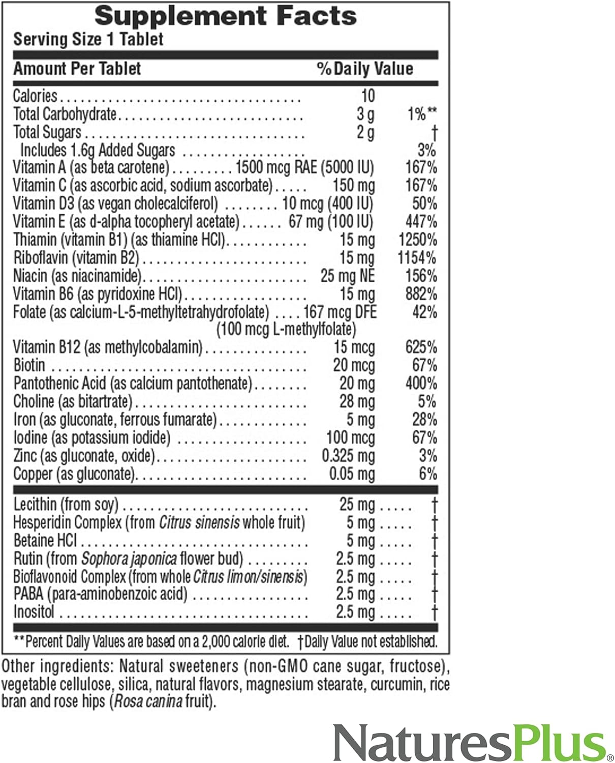 NaturesPlus Adult's Chewable Multivitamin y Mineral Sabor Piña - 90 Comprimidos (Paquete de 2) - Vegano, Sin Gluten