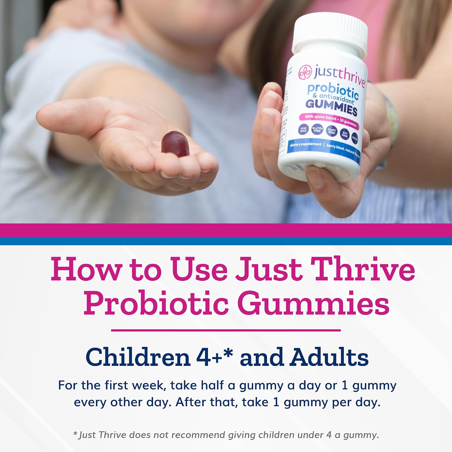 Just Thrive Probiotic Gummies – Gomitas probióticas para toda la familia (30 unidades)
