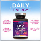 Hello Lovely! Vitamina B12 1000 mcg Masticable - Metilcobalamina, 120 Comprimidos