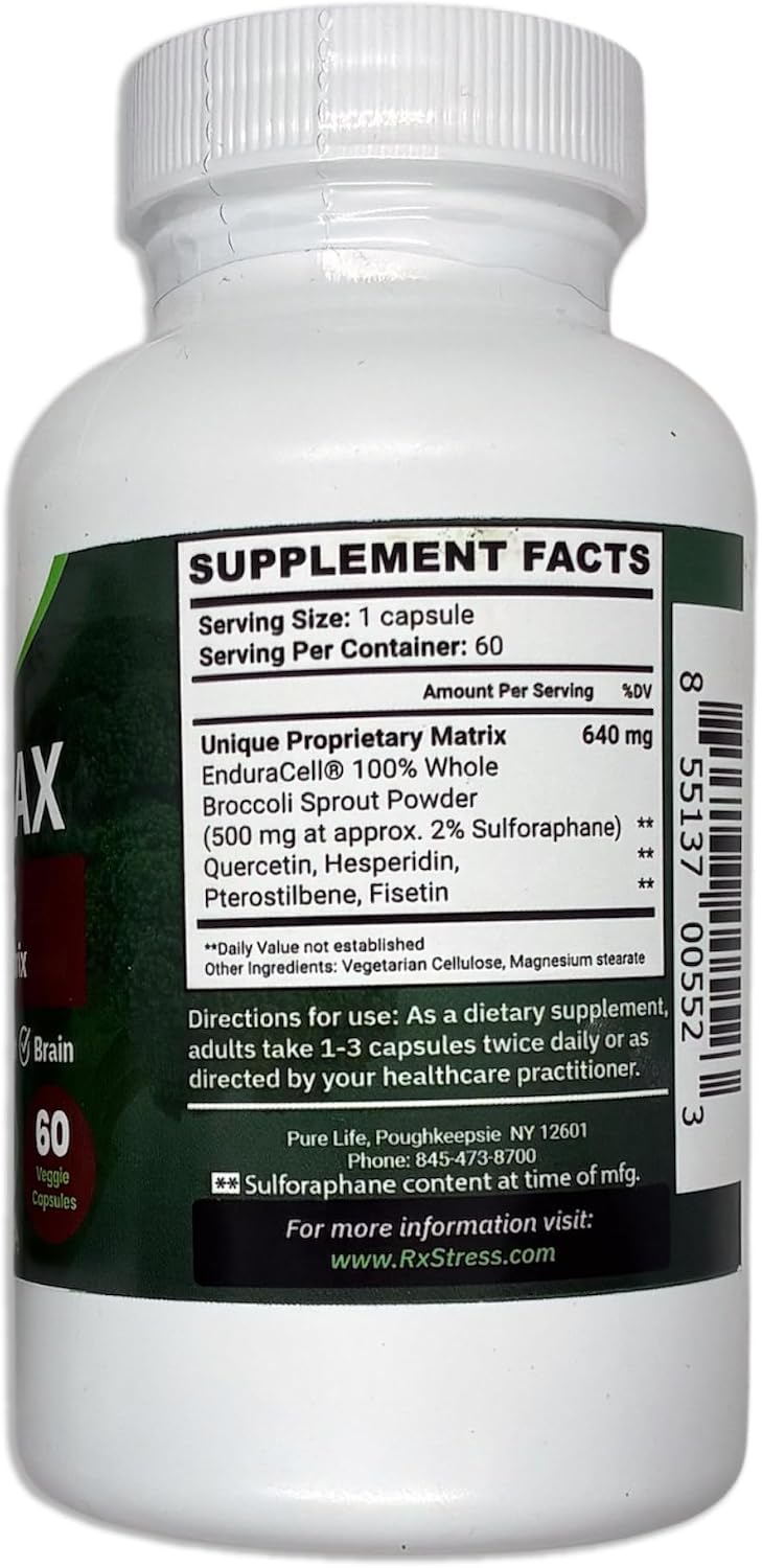 SulforaMAX (60 Cápsulas) - Complemento de Sulforafano de Brócoli - Apoyo Inmunitario, Salud del Corazón, Hígado y Cerebro - Vegano, Vegetariano, No-GMO