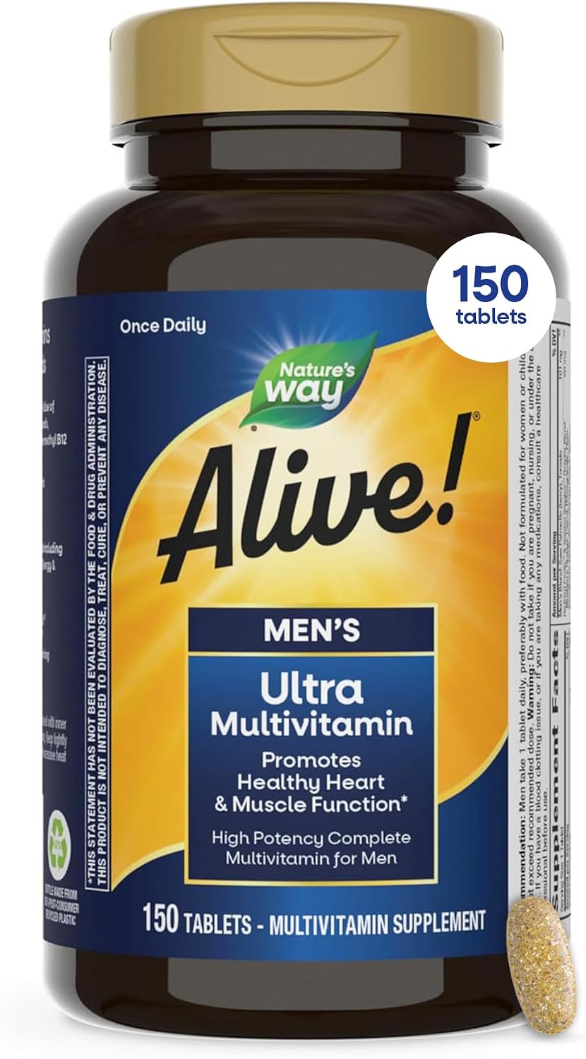 Nature's Way Alive! Multivitamínico diario para hombres, fórmula de alta potencia, 150 comprimidos