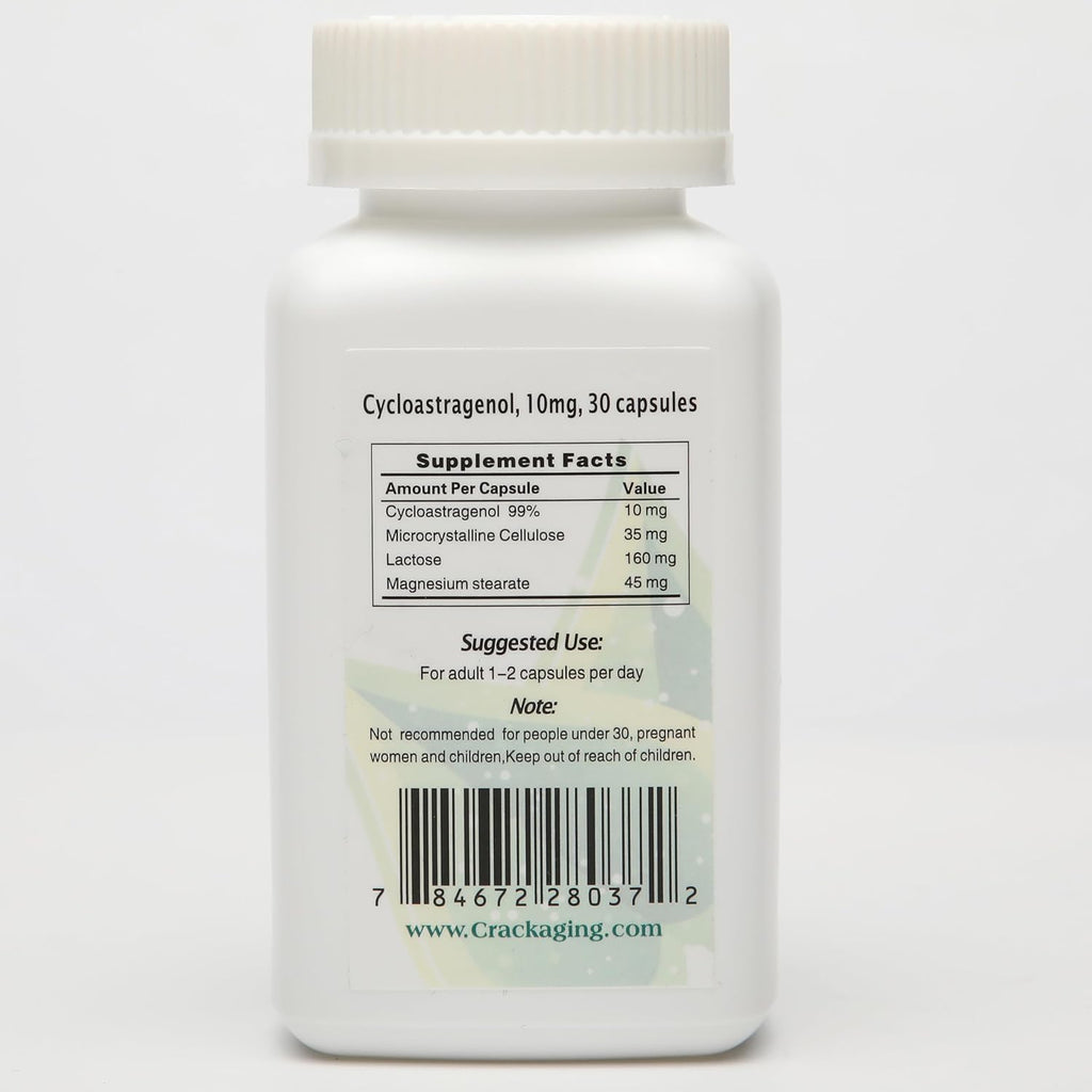 Crackaging Cycloastragenol 98% 10mg - 30 Cápsulas Veganas