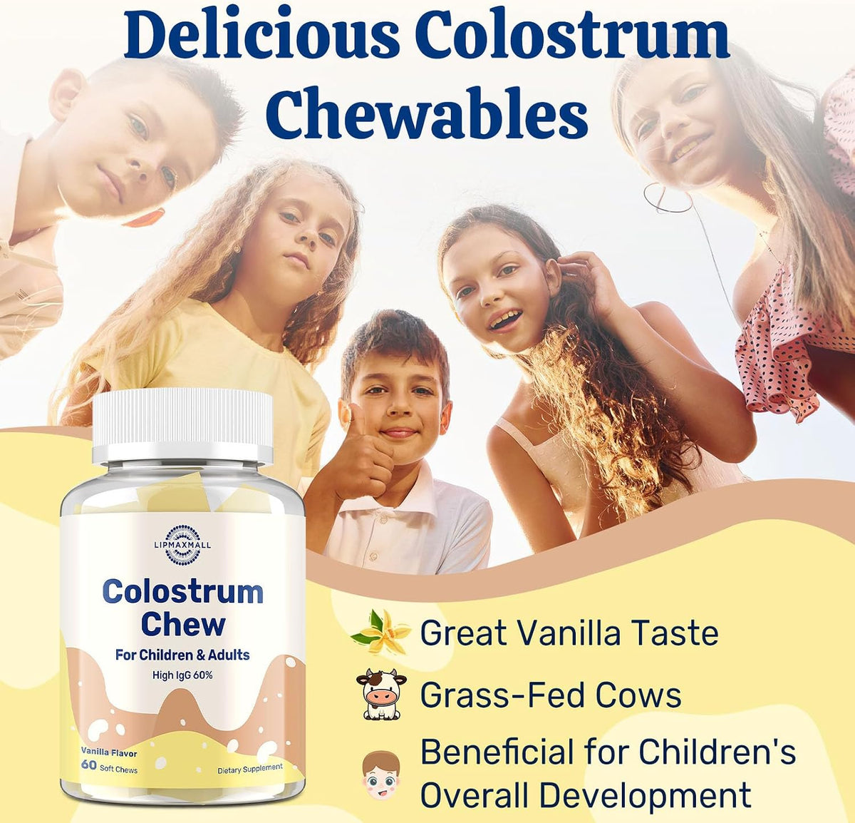 Bovine Colostrum Chews 60% IgG - 60 – Adultos: 2 comprimidos al día. – Image 6