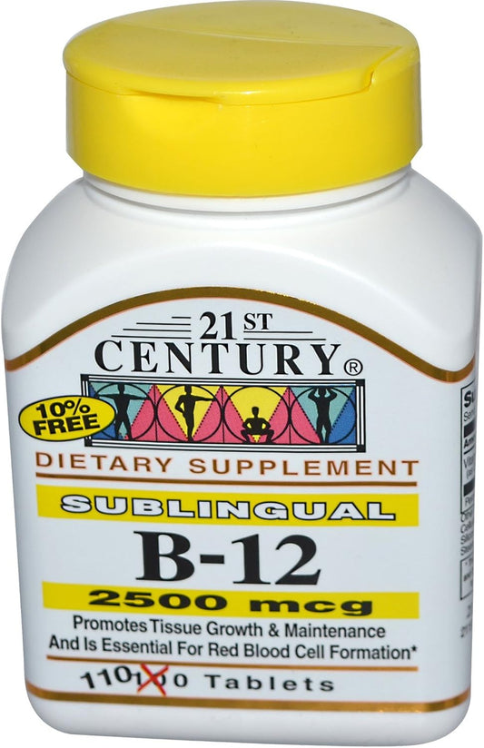 21st Century, B-12, 2500 mcg, 110 Comprimidos - Pack de 2