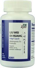 TCM ZONE Lui Wei Di Huang Cápsulas Blandas - Fórmula de Seis Hierbas (100 Cápsulas)