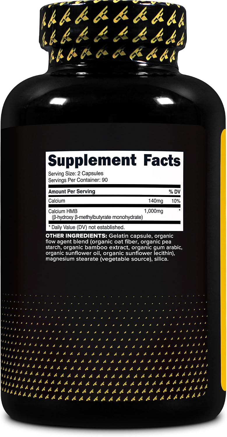 Primaforce HMB (Beta-Hidroxi Beta-Metilbutirato) 1000 mg, 180 Cápsulas - Sin Gluten y No Transgénico