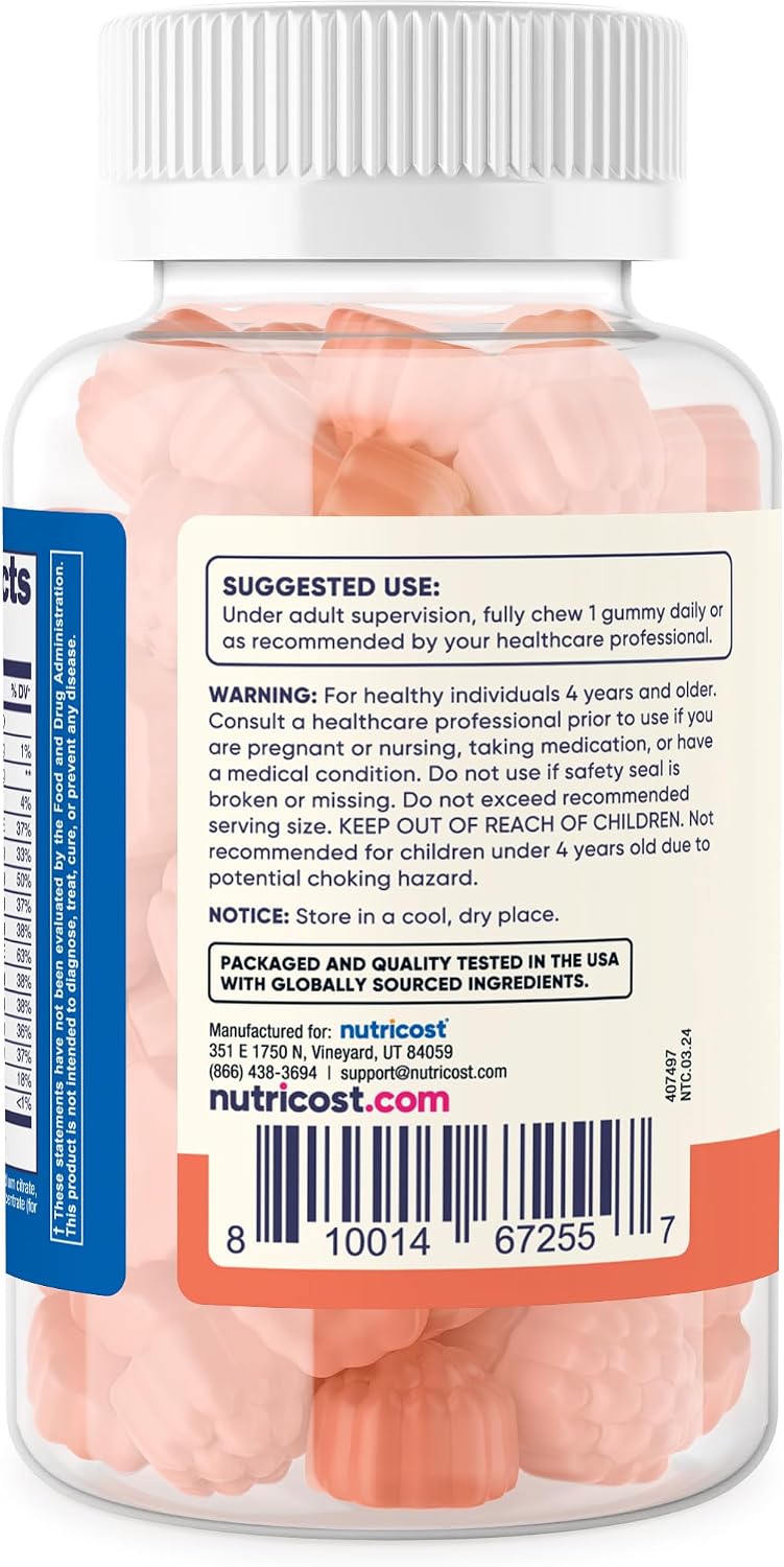 Nutricost Gomitas Multivitamínicas para Niños - 120 Gomitas Sabor Frutos Rojos - Sin Gluten, No-GMO, Vegetariano
